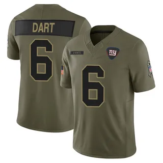 Jaxson Dart New York Giants Men's Limited 2025 Salute to Service Jersey - Olive